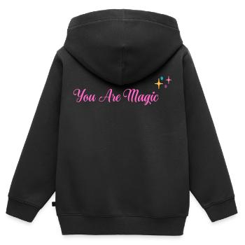 Du bist Magie - Kinder Premium Organic Zip Hoodie - Schwarz - Hinten - AI Model Kid Male (0cm)