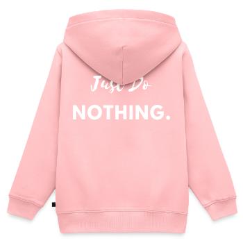 Just Do Nothing - Kinder Premium Organic Zip Hoodie - Rosa - Hinten - AI Model Kid Female (0cm)