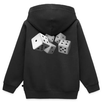 Würfel - Kinder Premium Organic Zip Hoodie - Schwarz - Hinten - AI Model Kid Male (0cm)