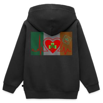 Herzschlag Dublin - Dublin Liebhaber stadt - Kinder Premium Organic Zip Hoodie - Schwarz - Hinten - AI Model Kid Male (0cm)