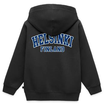 helsinki finlande - Sweat Premium à capuche zippé enfant bio - noir - Dos - AI Model Kid Male (0cm)