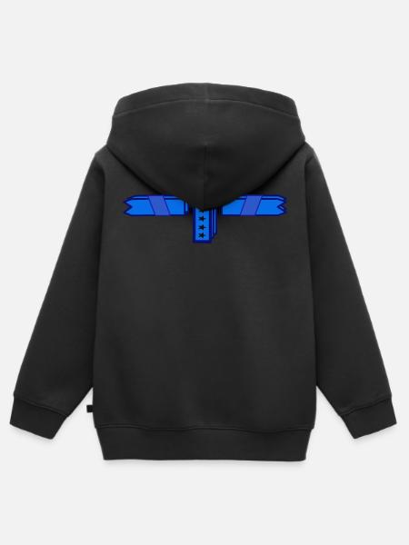 Blau2 - Kinder Premium Organic Zip Hoodie - Schwarz