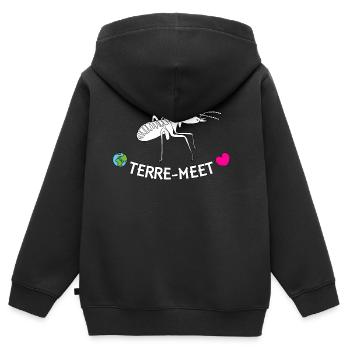 Terre-Meet - Kids Premium Organic Zip-up Hoodie - black - Back - AI Model Kid Male (0cm)