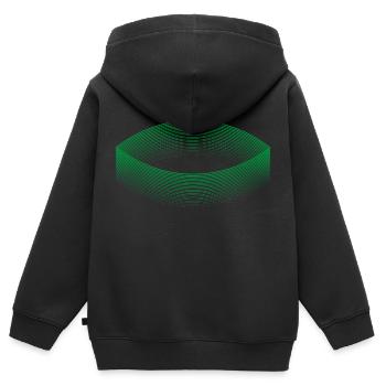 Stade des rêves (vert) - Sweat Premium à capuche zippé enfant bio - noir - Dos - AI Model Kid Male (0cm)