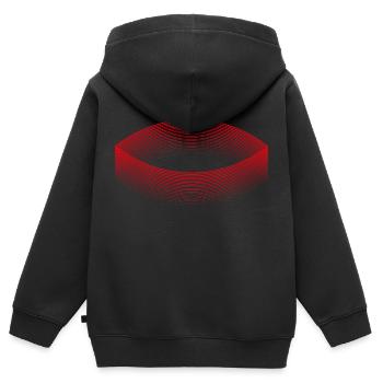Stade des rêves (rouge) - Sweat Premium à capuche zippé enfant bio - noir - Dos - AI Model Kid Male (0cm)