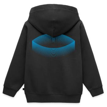 Stade des rêves (bleu) - Sweat Premium à capuche zippé enfant bio - noir - Dos - AI Model Kid Male (0cm)