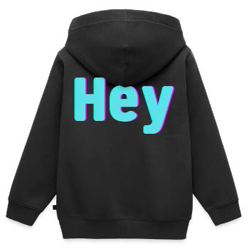Hey - Kids Premium Organic Zip-up Hoodie - black - Back - AI Model Kid Male (0cm)