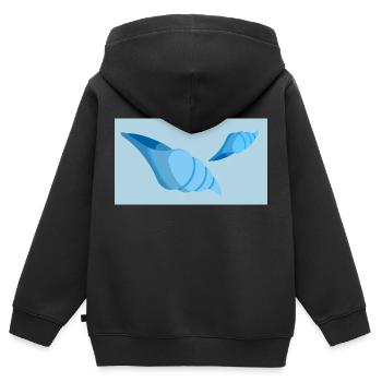 Märchenmuschel - Kinder Premium Organic Zip Hoodie - Schwarz - Hinten - AI Model Kid Male (0cm)