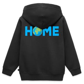 Earth HOME - Heimat Erde - Sweat Premium à capuche zippé enfant bio - noir - Dos - AI Model Kid Male (0cm)