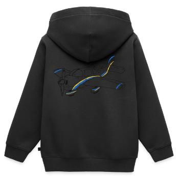 Piper - Kinder Premium Organic Zip Hoodie - Schwarz - Hinten - AI Model Kid Male (0cm)