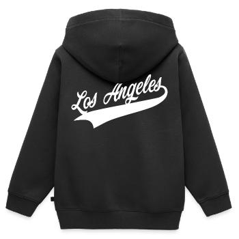 los angeles - Kinder Premium Organic Zip Hoodie - Schwarz - Hinten - AI Model Kid Male (0cm)