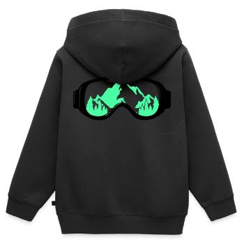 Lunettes de ski - Sweat Premium à capuche zippé enfant bio - noir - Dos - AI Model Kid Male (0cm)