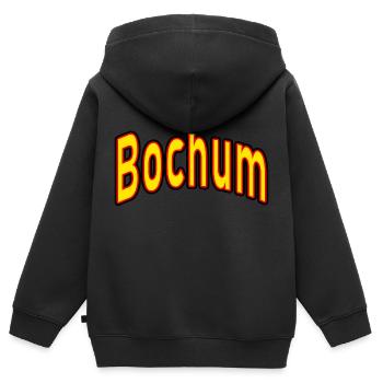 bochum - Kinder Premium Organic Zip Hoodie - Schwarz - Hinten - AI Model Kid Male (0cm)