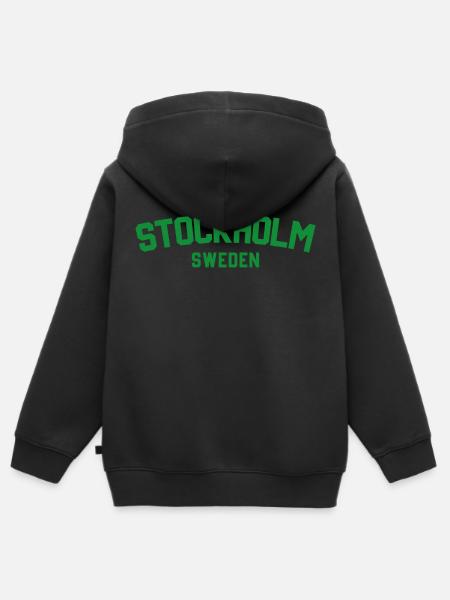 Stockholm Zweden - Hoodie Premium med dragkedja barn ekologisk - svart