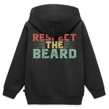 Respect the Beard - Kids Premium Organic Zip-up Hoodie - black - Back - AI Model Kid Male (0cm)