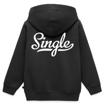 Célibataire - Sweat Premium à capuche zippé enfant bio - noir - Dos - AI Model Kid Male (0cm)