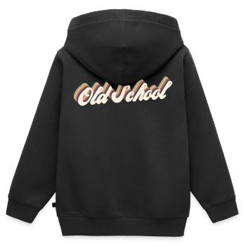 old school vintage - Sweat Premium à capuche zippé enfant bio - noir - Dos - AI Model Kid Male (0cm)
