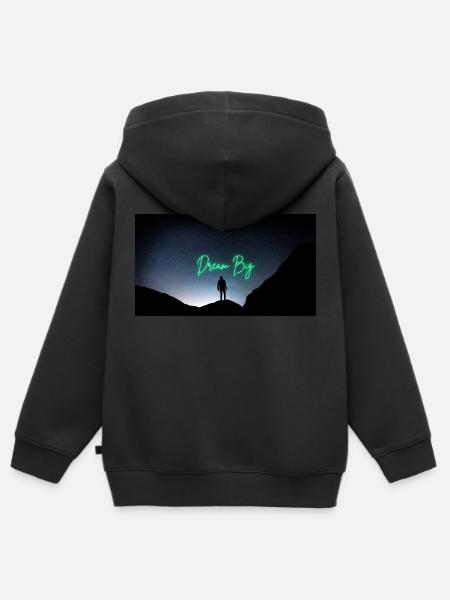 Dream big - Kinder Premium Organic Zip Hoodie - Schwarz