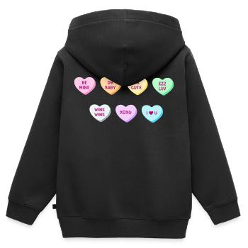 14 Feb Be My Valentine Happy Valentine Day 01 - Kinder Premium Organic Zip Hoodie - Schwarz - Hinten - AI Model Kid Male (0cm)