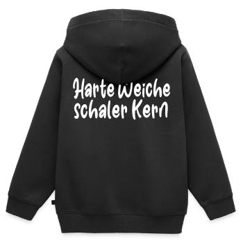 Harte Weiche Schaler Kern - Kinder Premium Organic Zip Hoodie - Schwarz - Hinten - AI Model Kid Male (0cm)