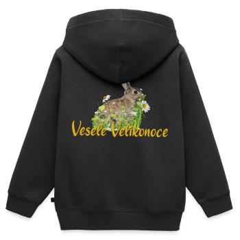 Vesele Velikonoce - Kinder Premium Organic Zip Hoodie - Schwarz - Hinten - AI Model Kid Male (0cm)