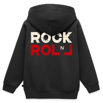 Rock 'N' Roll - Sweat Premium à capuche zippé enfant bio - noir - Dos - AI Model Kid Male (0cm)