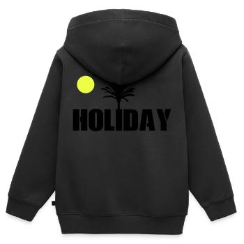 holiday - Kinder Premium Organic Zip Hoodie - Schwarz - Hinten - AI Model Kid Male (0cm)