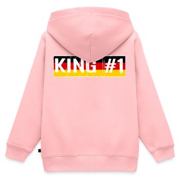 KING #1 KÖNIG - Kinder Premium Organic Zip Hoodie - Rosa - Hinten - AI Model Kid Female (0cm)