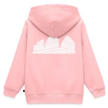 Drei Zinnen stylisch - Kinder Premium Organic Zip Hoodie - Rosa - Hinten - AI Model Kid Female (0cm)