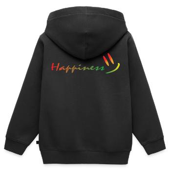 Happiness - Kinder Premium Organic Zip Hoodie - Schwarz - Hinten - AI Model Kid Male (0cm)