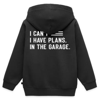 I Can´t I Have Plans In The Garage - Kinder Premium Organic Zip Hoodie - Schwarz - Hinten - AI Model Kid Male (0cm)