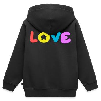 Aimez les pensées positives, l’attitude positive - Sweat Premium à capuche zippé enfant bio - noir - Dos - AI Model Kid Male (0cm)