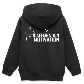 Caffeine Motivation - Kids Premium Organic Zip-up Hoodie - black - Back - AI Model Kid Male (0cm)
