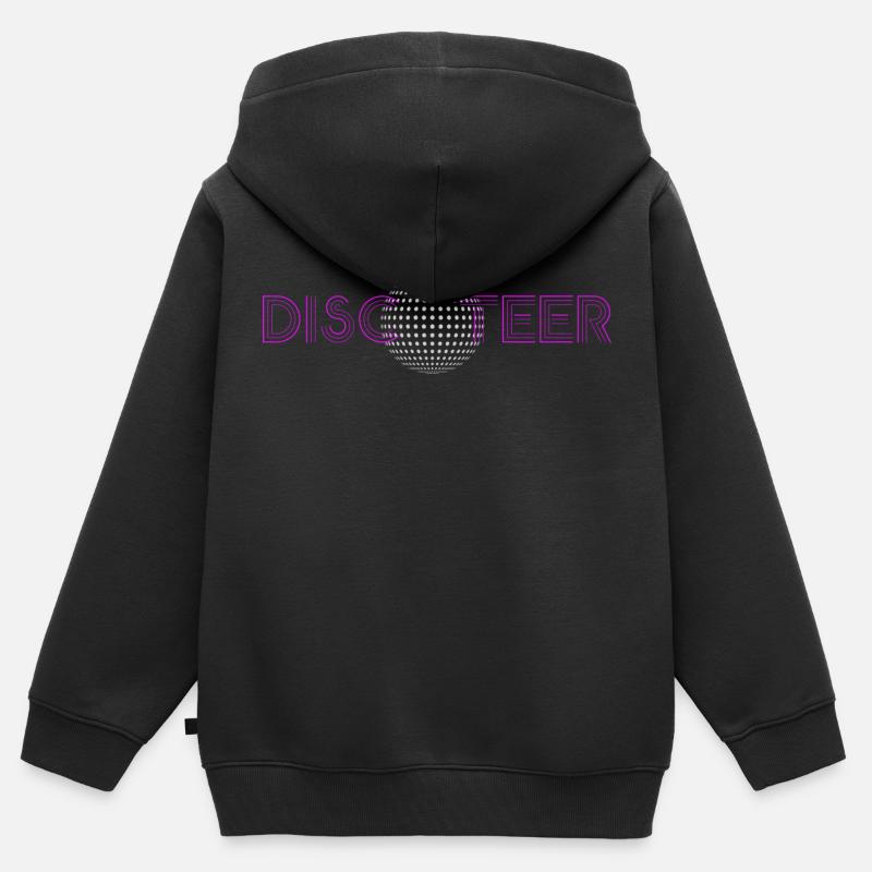 Discoteer - Sweat Premium à capuche zippé enfant bio - noir