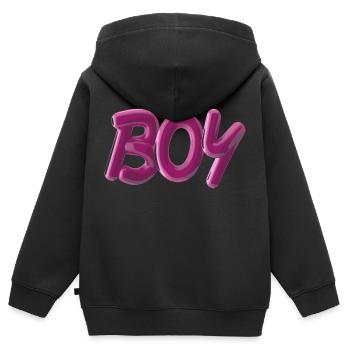 Garçon - Sweat Premium à capuche zippé enfant bio - noir - Dos - AI Model Kid Male (0cm)
