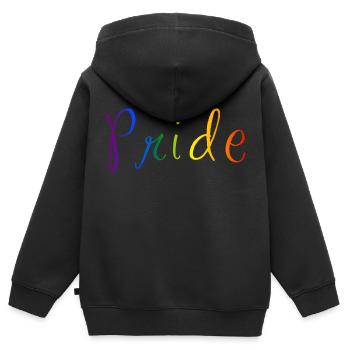 Portez votre fierté - Sweat Premium à capuche zippé enfant bio - noir - Dos - AI Model Kid Male (0cm)