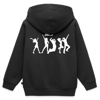 Danse Musique de danse - Sweat Premium à capuche zippé enfant bio - noir - Dos - AI Model Kid Male (0cm)