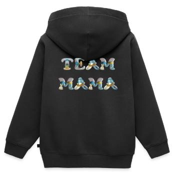 Équipe Mama Pacifier - Sweat Premium à capuche zippé enfant bio - noir - Dos - AI Model Kid Male (0cm)