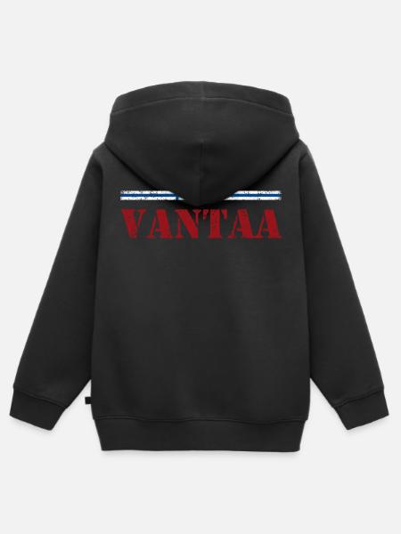 Vantaa - Kinder Premium Organic Zip Hoodie - Schwarz