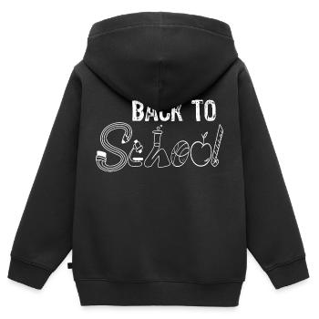 Back to school - Kinder Premium Organic Zip Hoodie - Schwarz - Hinten - AI Model Kid Male (0cm)