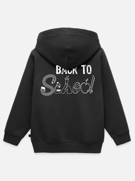 Back to school - Kinder Premium Organic Zip Hoodie - Schwarz