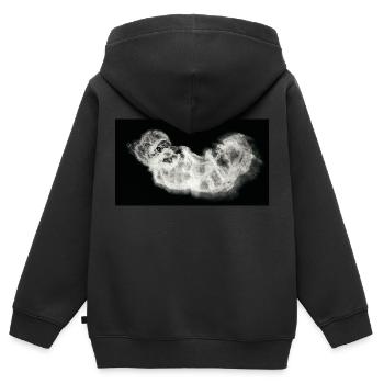 Nocturnal/Lost [First] - Kids Premium Organic Zip-up Hoodie - black - Back - AI Model Kid Male (0cm)