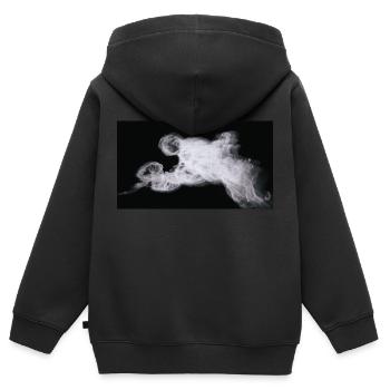 Nocturnal/Lost [Fourth] - Kids Premium Organic Zip-up Hoodie - black - Back - AI Model Kid Male (0cm)