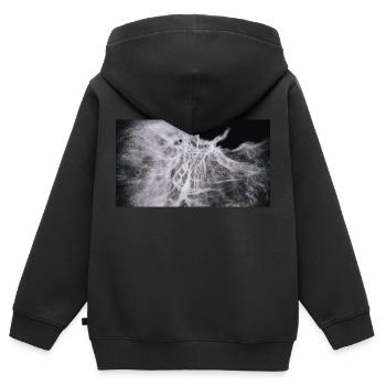Nocturnal/Lost [Fifth] - Kids Premium Organic Zip-up Hoodie - black - Back - AI Model Kid Male (0cm)
