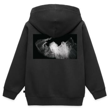 Nocturnal/Lost [Second] - Kids Premium Organic Zip-up Hoodie - black - Back - AI Model Kid Male (0cm)