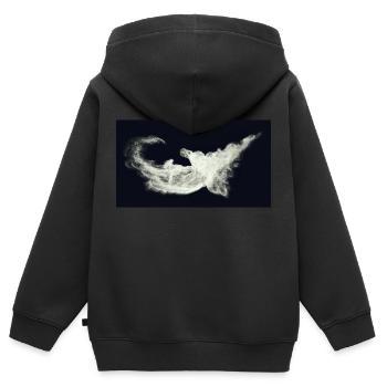 Nocturnal/Lost [Third] - Kids Premium Organic Zip-up Hoodie - black - Back - AI Model Kid Male (0cm)