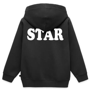 Star - Sweat Premium à capuche zippé enfant bio - noir - Dos - AI Model Kid Male (0cm)