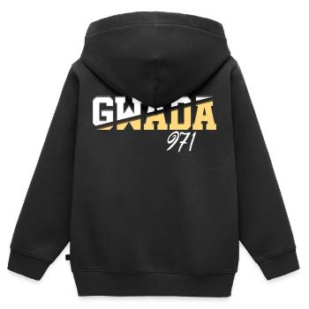 Belle idee cadeau souvenir de la guadeloupe - Sweat Premium à capuche zippé enfant bio - noir - Dos - AI Model Kid Male (0cm)