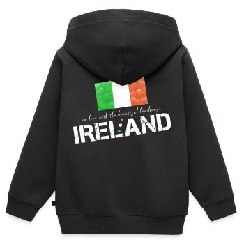 Ireland flag hearts - Kinder Premium Organic Zip Hoodie - Schwarz - Hinten - AI Model Kid Male (0cm)