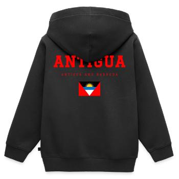 Antigua - Kids Premium Organic Zip-up Hoodie - black - Back - AI Model Kid Male (0cm)